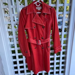 Red Michael Kors Trench Coat